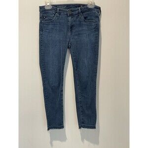 AG Adriano Goldschmied Women’s Mid Rise Stevie Capri Ankle Slit Raw Hem Jeans 26